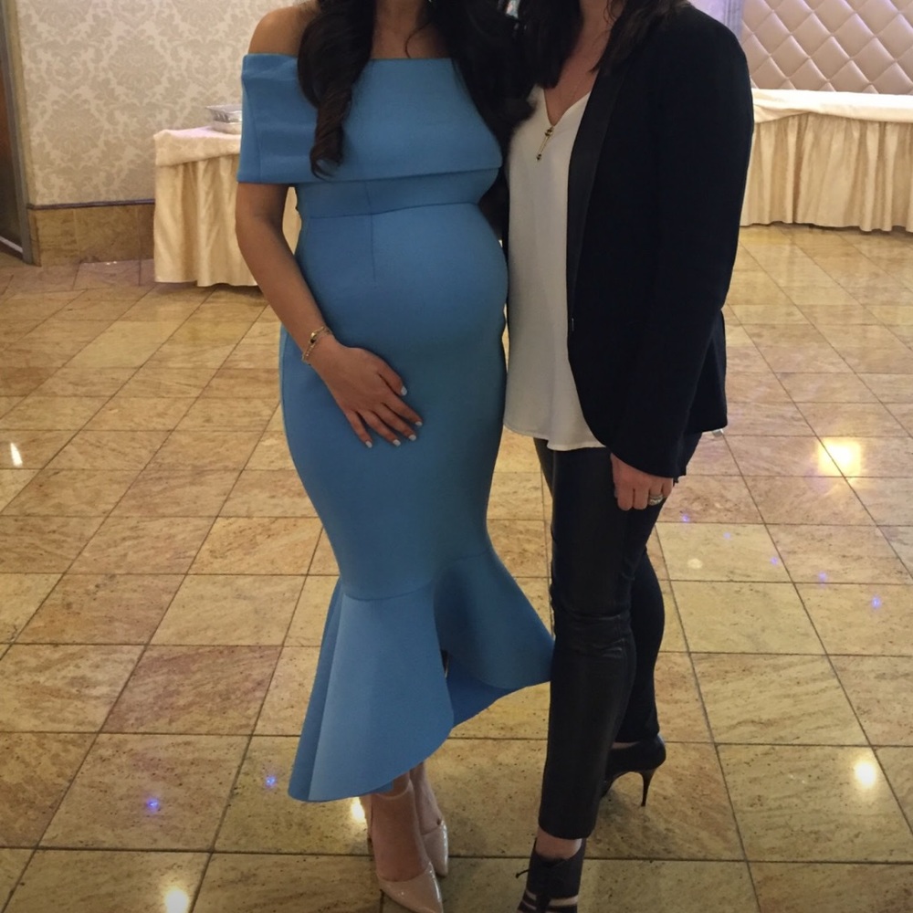 ASOS Deep Fold Peplum Maternity Dress